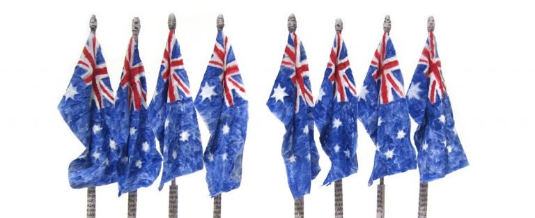 We need more Flags (2015) interactive automaton art object by Lauren Edmonds